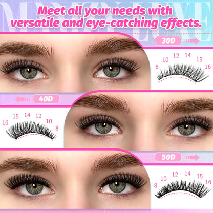 Lash Clusters Wispy 100D Eyelash Clusters 10-18mm Fluff Cluster Eyelash Extensions D Curl No Plastic Feel Individual Lashes Extension 204 Pcs Versatile False Eyelashes Clusters