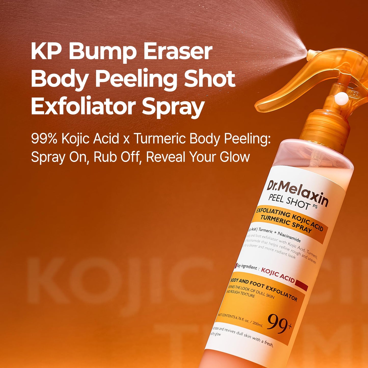 Dr.Melaxin Peel Shot Exfoliating TX-Spray 6.76 fl.oz - 99% Tranexamic Acid and Niacinamide Body Exfoliator Spray for Uneven Skin Tone, AHA PHA Body Peel for Rough Skin, K-Beauty Body Brightening