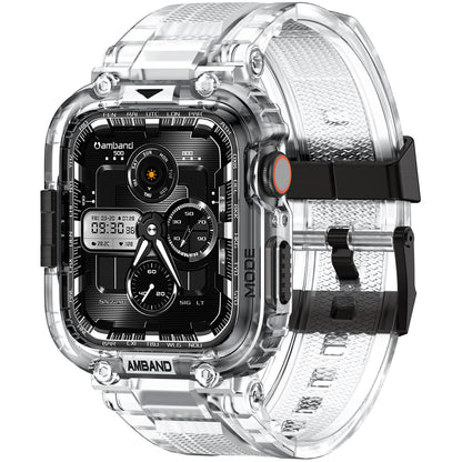 amBand Bands Compatible with Apple Watch 9/8/7/6/5/4 & SE 3/2/1 45mm/44mm Case for Men, M1 Sport Series Rugged Case Protective Cover for iWatch SE3/SE2/6/SE/5/4 44/45 mm Men Black
