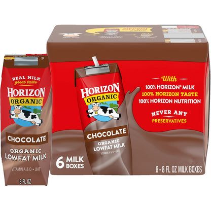 Horizon Organic Shelf Stable Whole Milk Boxes, Pack of 18-8g Protein per Serving