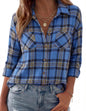 Zeagoo Womens Flannel Shirts Long Sleeve Button Down Casual Fall Plaid Top