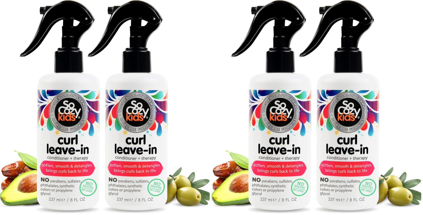 SO COZY Kids Curl Leave In Conditioner + Therapy Spray, 5.2 Fl Oz