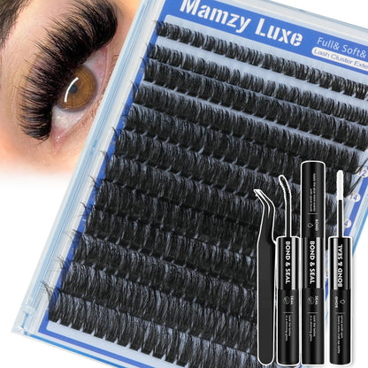 Lash Clusters Wispy 100D Eyelash Clusters 10-18mm Fluff Cluster Eyelash Extensions D Curl No Plastic Feel Individual Lashes Extension 204 Pcs Versatile False Eyelashes Clusters