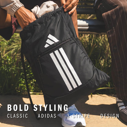 adidas Alliance Sackpack – Drawstring Backpack for Sports, Small Gym Bag, Preloved Teal Green/Black/3, OSFA
