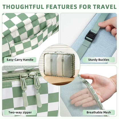 BAGAIL 8 Set Packing Cubes Luggage Packing Organizers for Travel Accessories-Cream