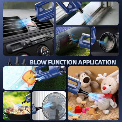 MONOZEL Car Vacuum Portable Cordless, 18000Pa 2 in 1 Vacuum Cleaner&Air Duster, 130W Brushless Motor Handheld Vacuum Cordless with 7800mAh Battery, LED Light, Multi-Nozzles for Car, Home, Office, Pet