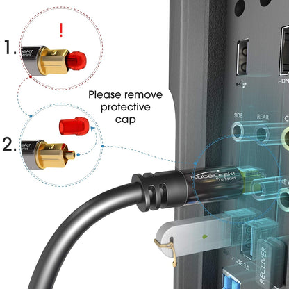 KabelDirekt TOSLINK – Optical Audio Cable – 1.5ft – Soundbar