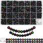 Looconi 810pcs Gold Letter Beads Square 6x6mm White Cube Acrylic Alphabet A-Z with Heart Pattern and Crystal Line for Jewelry Making