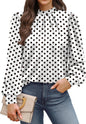 WIHOLL Long Sleeve Shirts for Women Mock Neck Tops Pleated Front Blouses Dressy Casual Spring Fall Clothes 2026 Fashion
