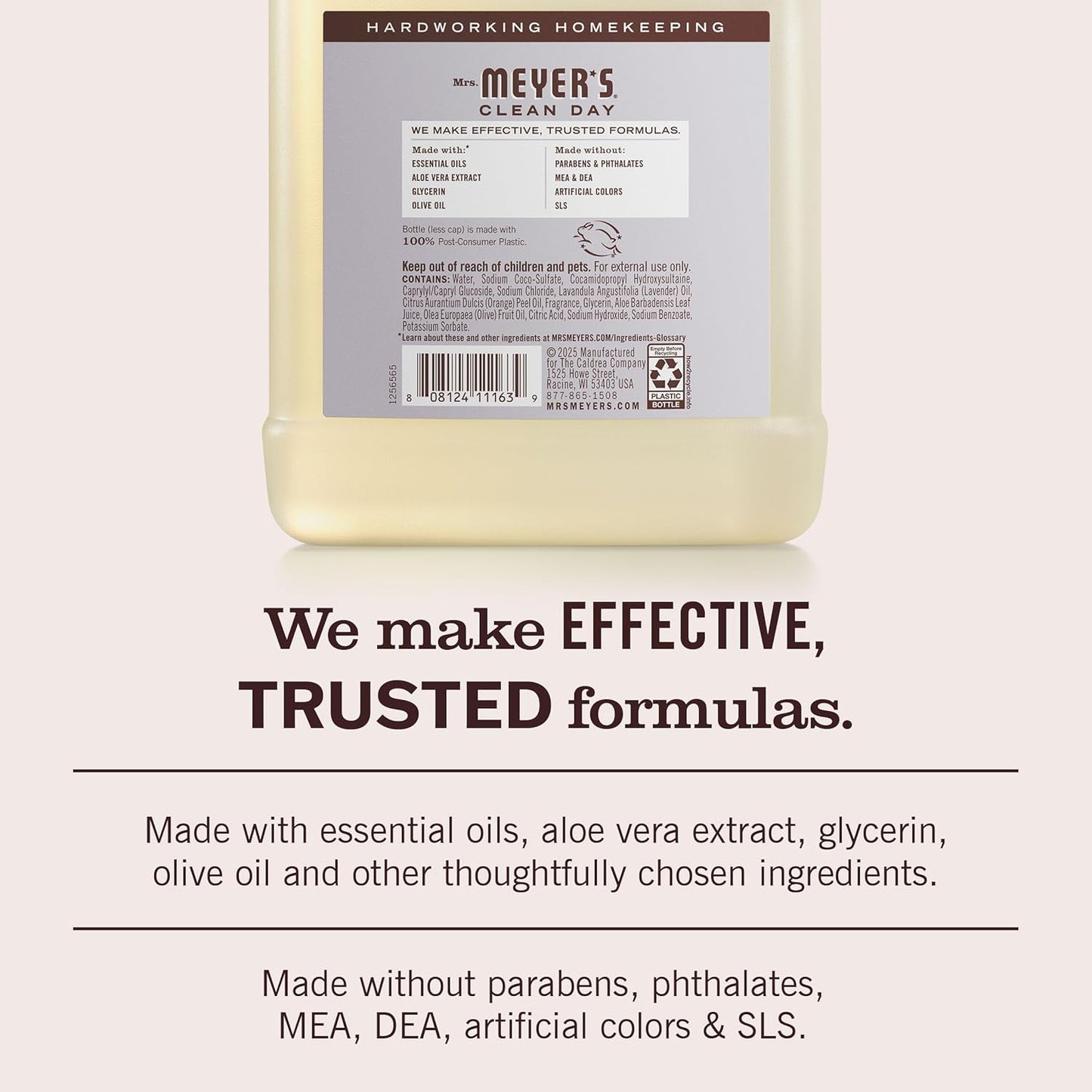 Mrs. Meyer's Clean Day, Hand Soap Refill, Lemon Verbena Scent, 33 Fl Oz