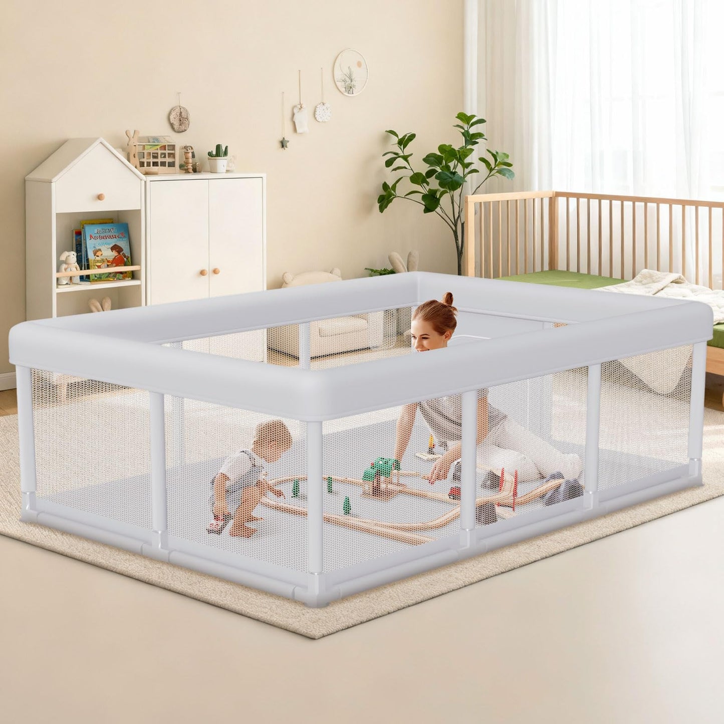 Hiaksedt Baby Playpen 50x50 Inch, Play Pens for Babies and Toddlers