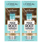 L'Oreal Paris Magic Root Permanent Hair Color Kit, 100% Gray Hair Coverage In Just 10 Minutes, Precision Brush Applicator for Seamless Application, 4 Dark Brown (2 Count)