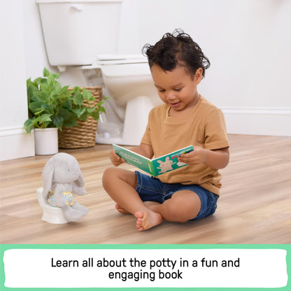 Ingenuity My Size Potty Pro 2-in-1 Potty Training Toilet, Floor Potty with Removable Potty Seat for Standard Toilets, Realistic Flushing Sound, for Toddlers Ages 18+ Months, Up to 50 lb
