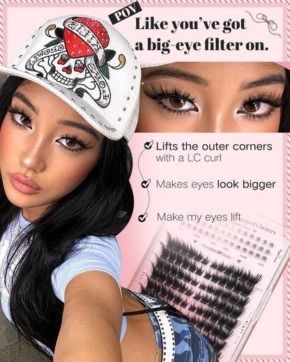 Goddvenus Pre-made Spikes Lash Clusters Wispy Manga Eyelash Clusters