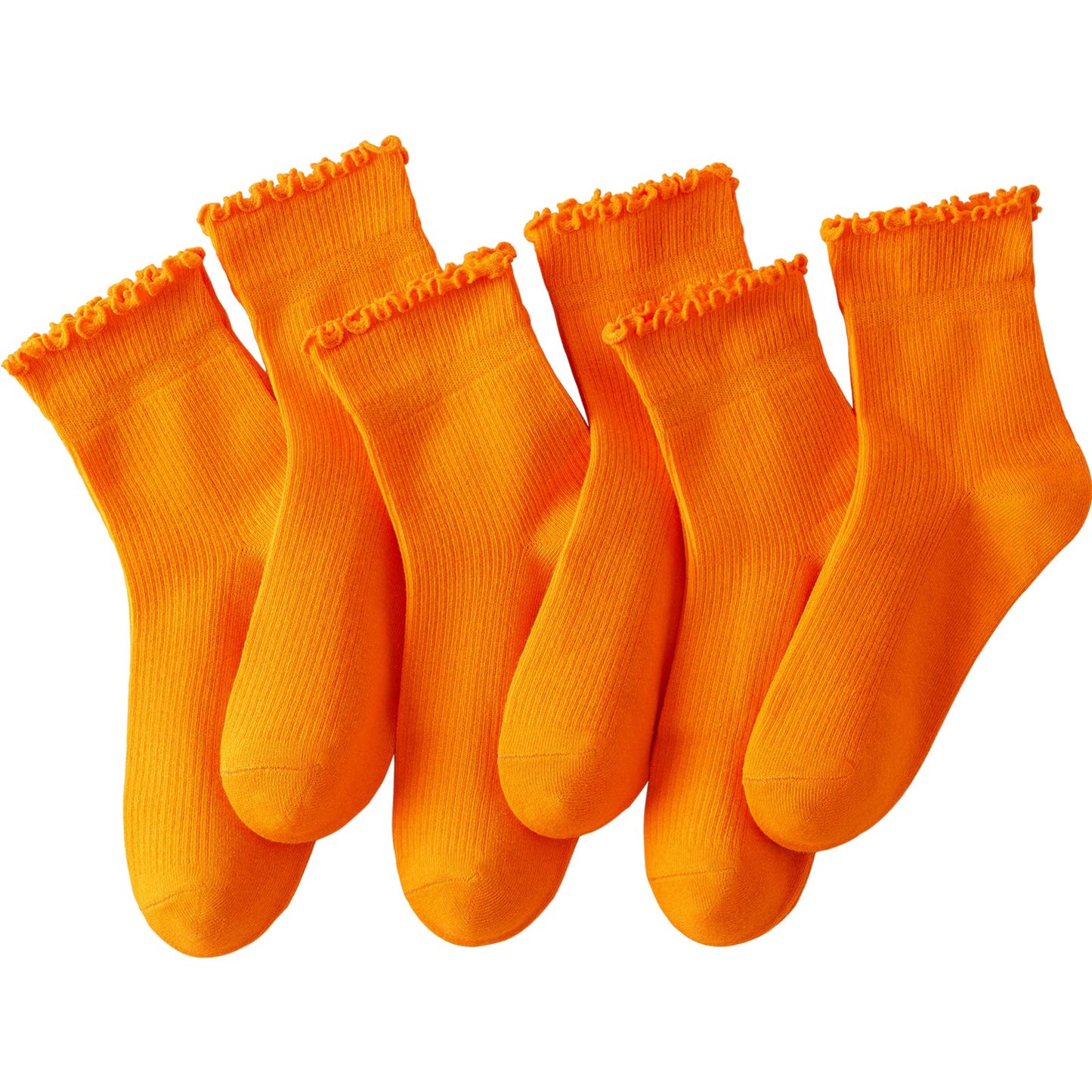 Hstyle 6 Pairs of Ruffle Socks Women, Cute Ruffle Ankle Socks