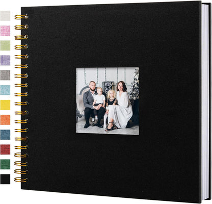 12"x12" Scrapbook Photo Album Linen Cover 40 Sheets 80 Pages White Paper