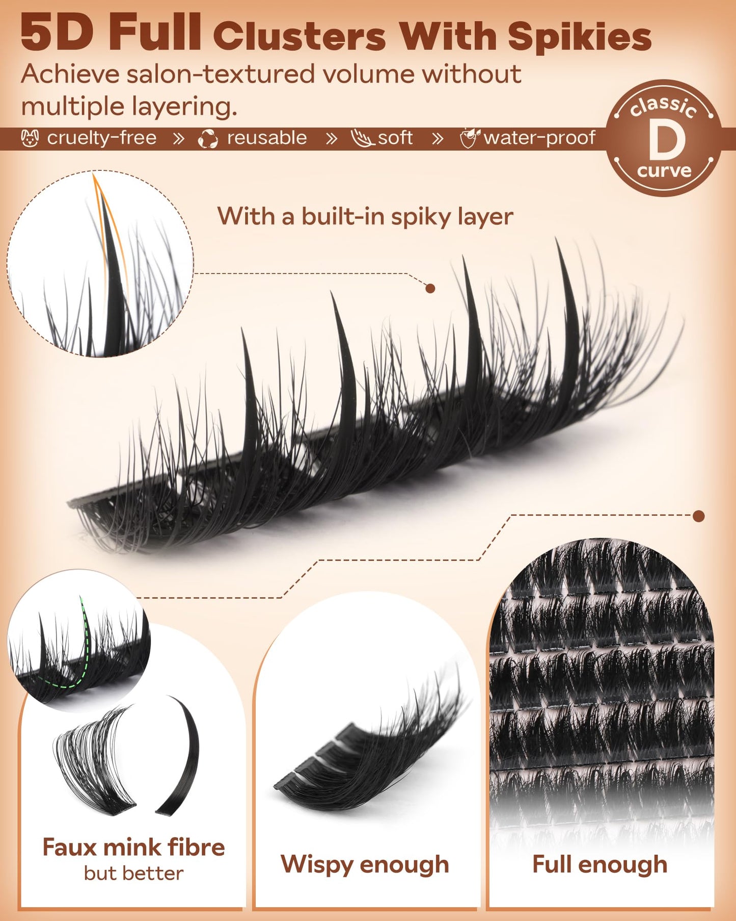 Goddvenus Pre-made Spikes Lash Clusters Wispy Manga Eyelash Clusters