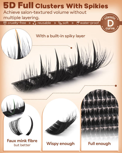 Goddvenus Pre-made Spikes Lash Clusters Wispy Manga Eyelash Clusters