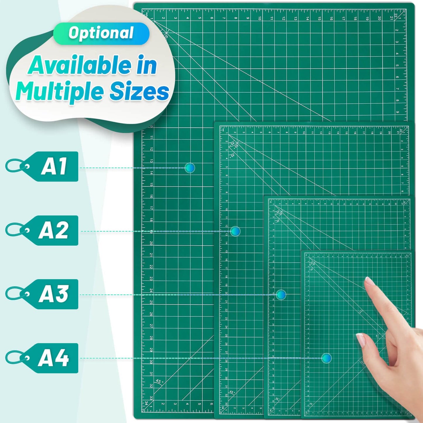 anezus Self Healing Sewing Mat, 12inch x 18inch Rotary Cutting Mat Double Sided 5-Ply Craft Cutting Board for Sewing Crafts Hobby Fabric Precision Scrapbooking Project