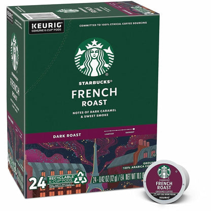 Starbucks K-Cup Coffee Pods, Dark Roast Hot or Iced Coffee, French Roast, 96 Keurig Pods