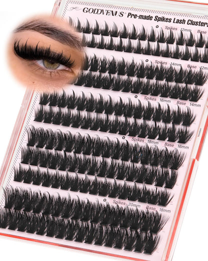 Goddvenus Pre-made Spikes Lash Clusters Wispy Manga Eyelash Clusters