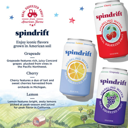 Spindrift Sparkling Water, 4 Flavor Variety Pack, Made with Real Squeezed Fruit, 12 Fl Oz (Pack of 20)