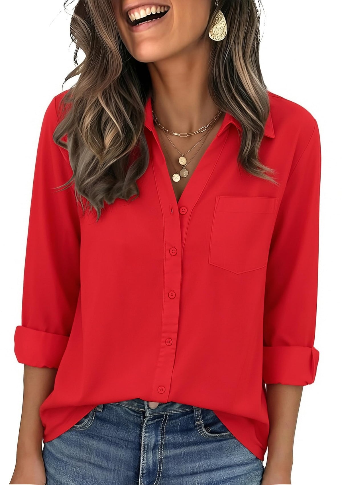 Zeagoo Blouses for Women Long Sleeve Dressy Casual Button Down Shirts