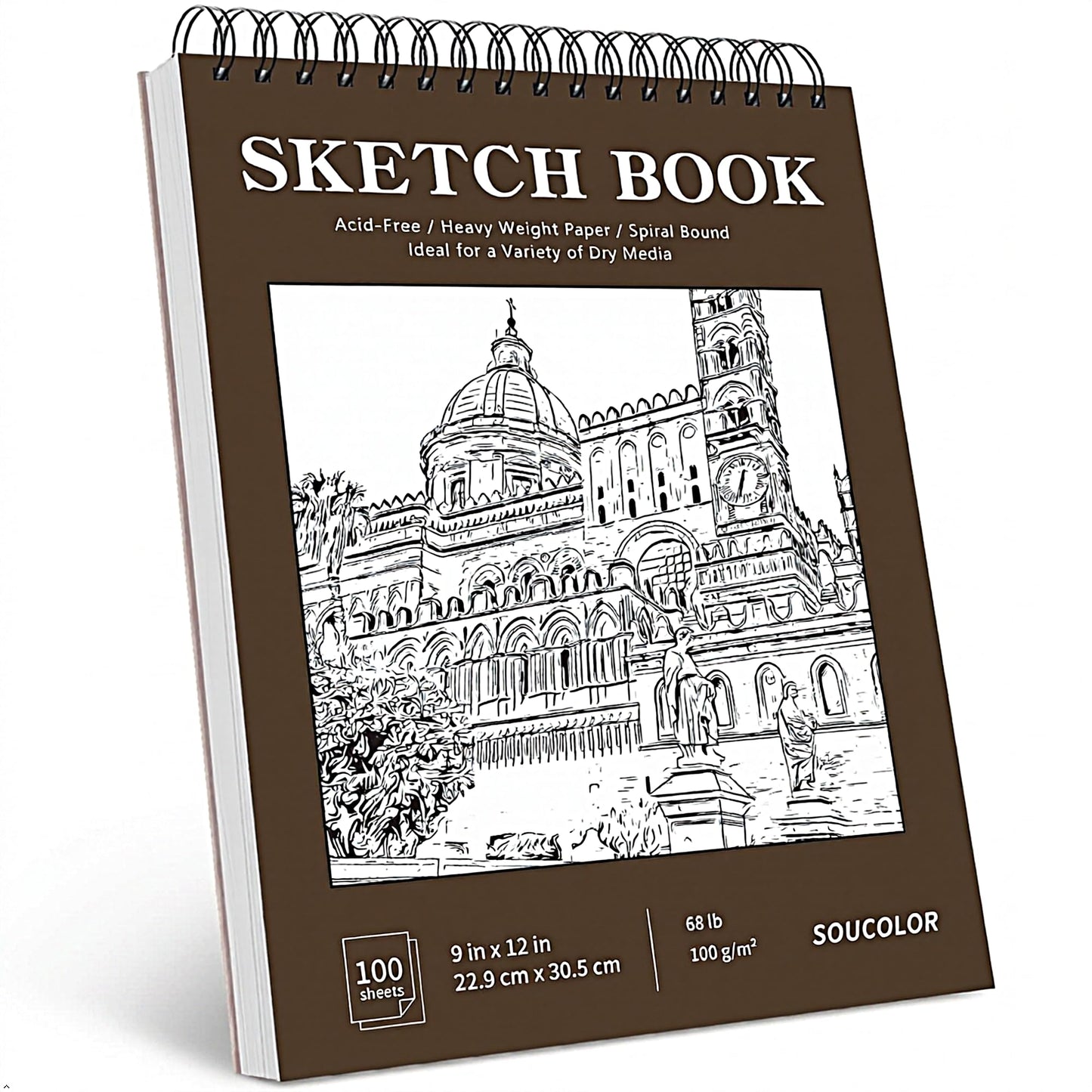Soucolor Sketch Book 9" x 12", 100 Sheets Kids Art Sketchbook Drawing Pad