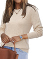 Arach&Cloz Women's Wool Blend Classic Crew Neck Casual Fall Sweaters