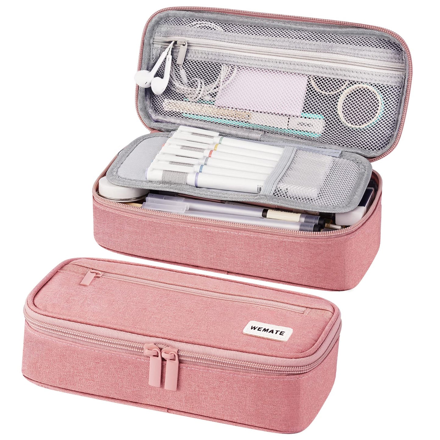 WEMATE Pencil Case, Large Storage Organizer, Makeup Bag, Teacher Must - have, Big Pencil Pouch, Marker Case for College
