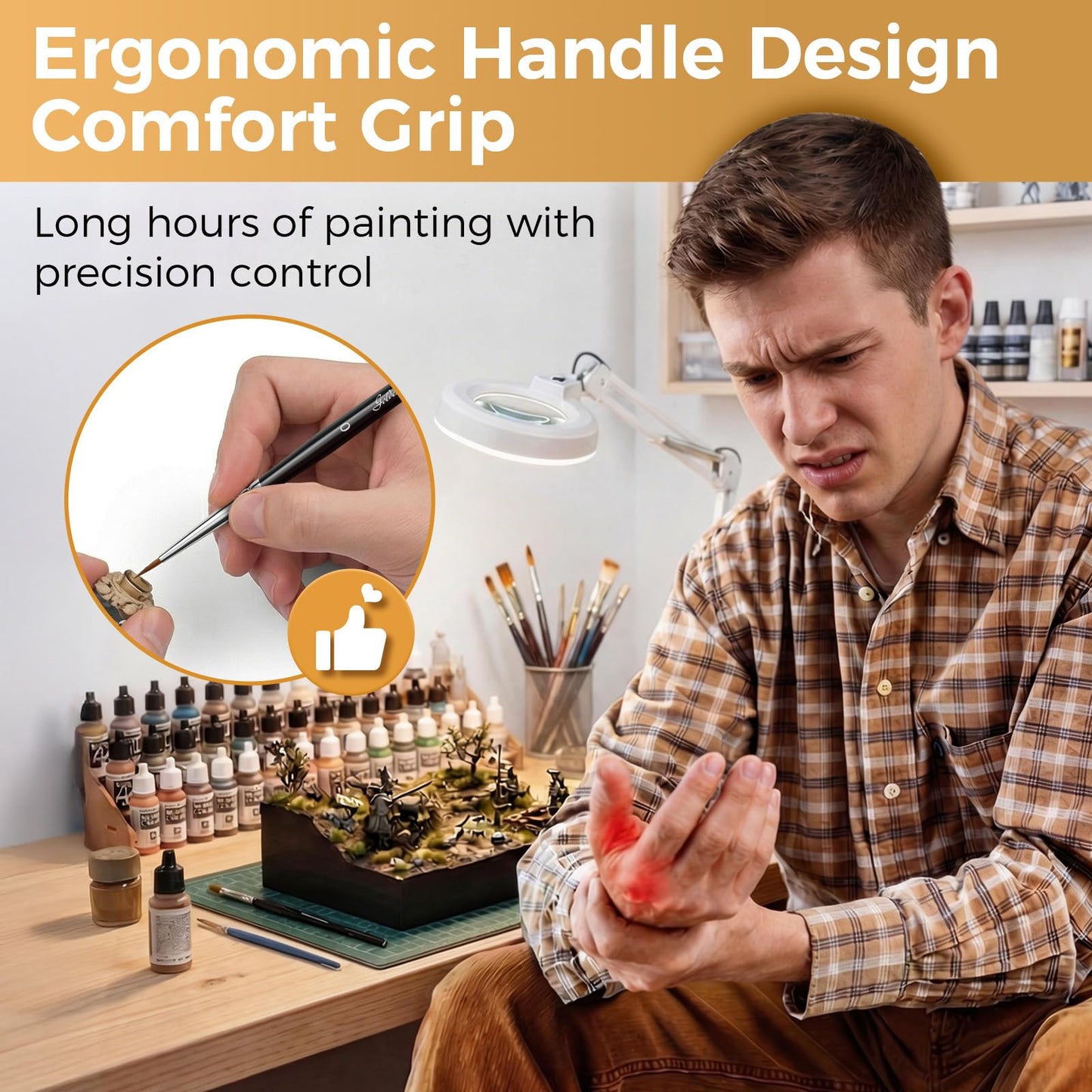 Golden Maple Detail Paint Brushes Set 10pcs