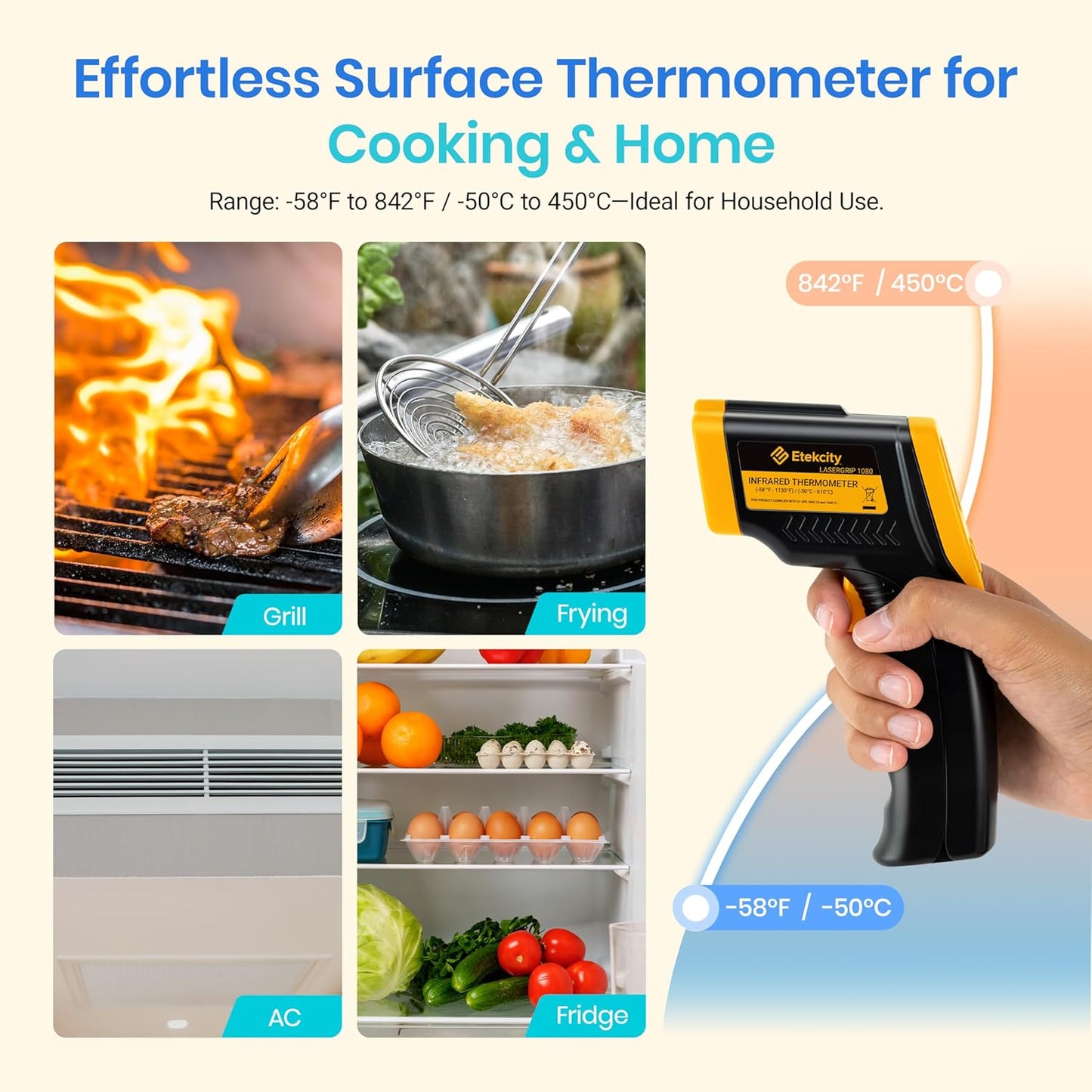 Etekcity Infrared Thermometer Laser Temperature Gun 774