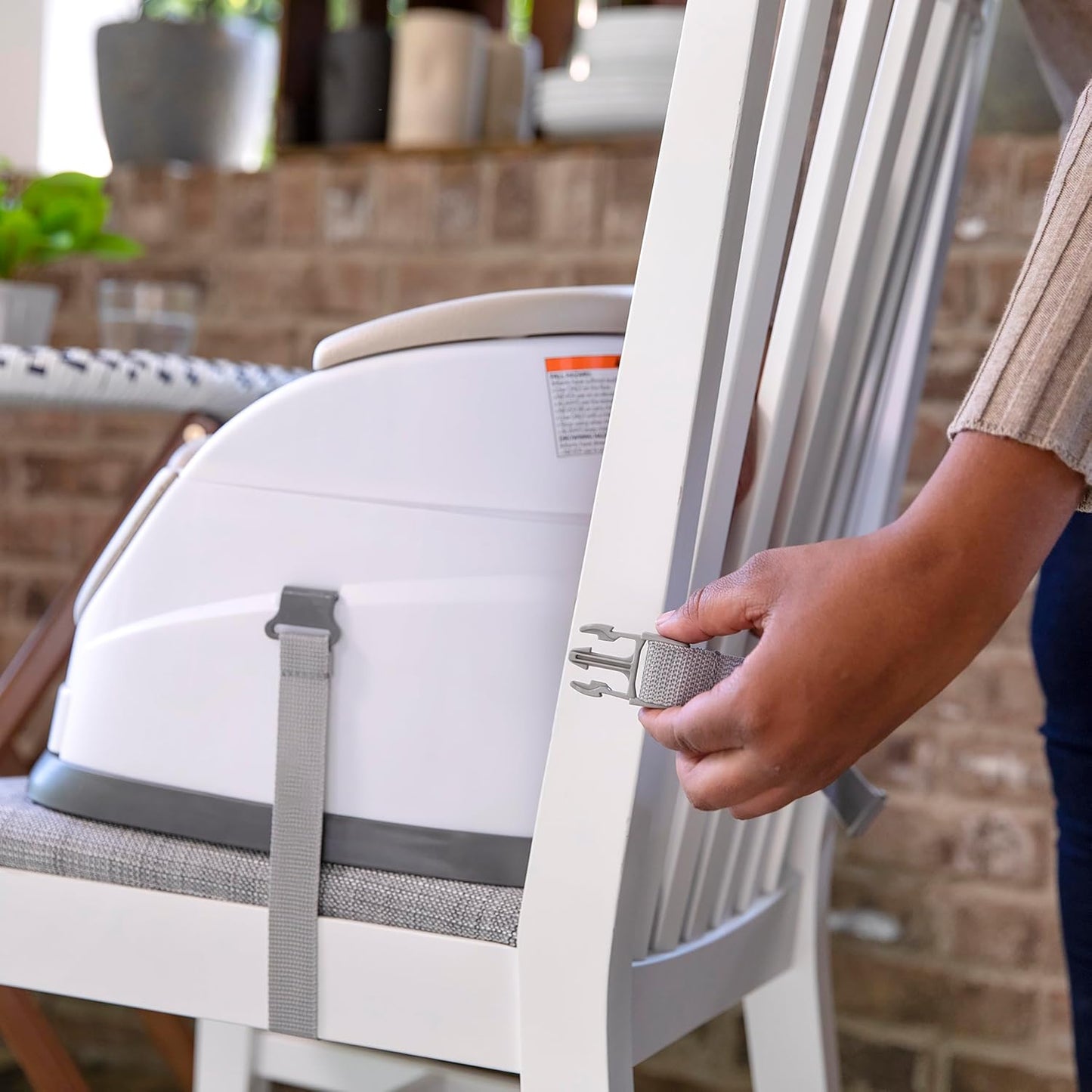 Ingenuity Baby Base 2-in-1 Booster Feeding and Floor Seat with Self-Storing Tray - Cashmere