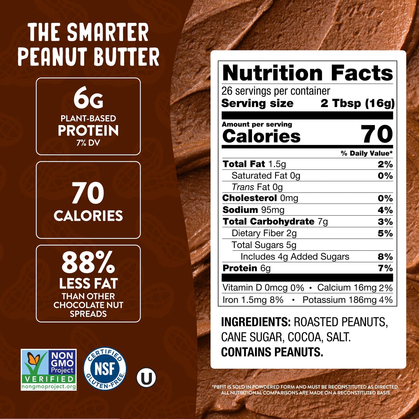 PBfit Classic Peanut Butter Powder 30 Oz, Peanut Spread with 8g Protein