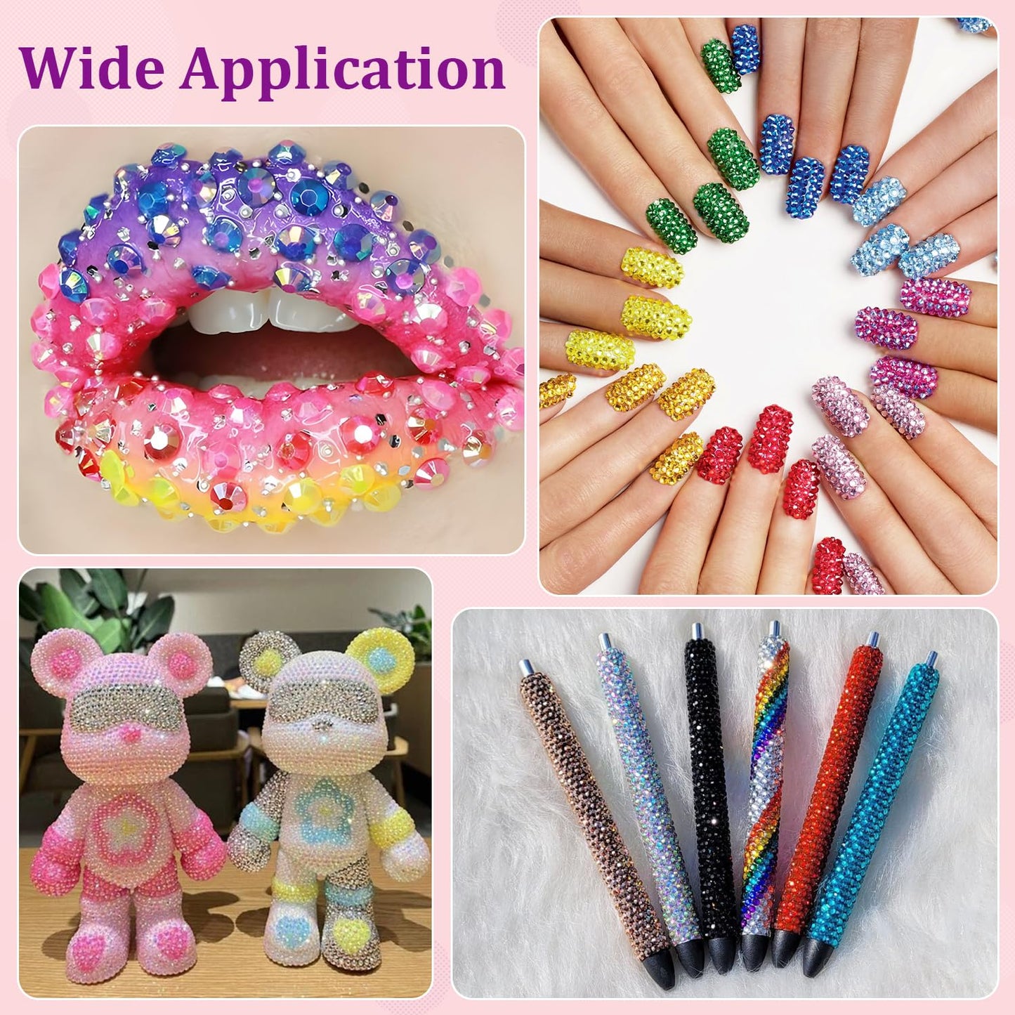 Rainbow Flatback Rhinestones for Crafting and 3PCS B7000 Glue (Set 1), 2 Boxes of 4500 PCS Resin Rhinestones Gems Charms for Bedazzling DIY Crafts Tumblers Shoes Fabric Clothing Nail Art