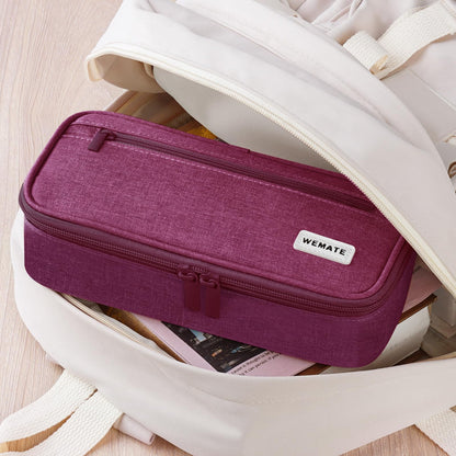 WEMATE Pencil Case, Large Storage Organizer, Makeup Bag, Teacher Must - have, Big Pencil Pouch, Marker Case for College