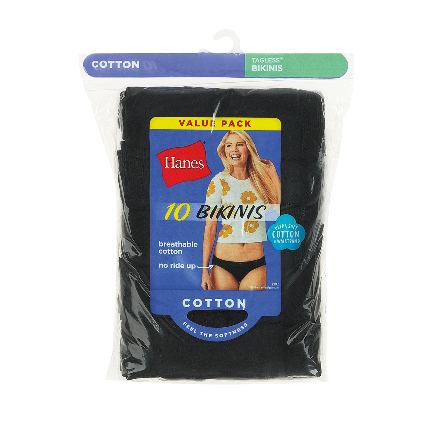 Hanes Women's Underwear Pack, 10-Pack, Full-Coverage Cotton Blend Panties, Moisture-Wicking Underwear for Women