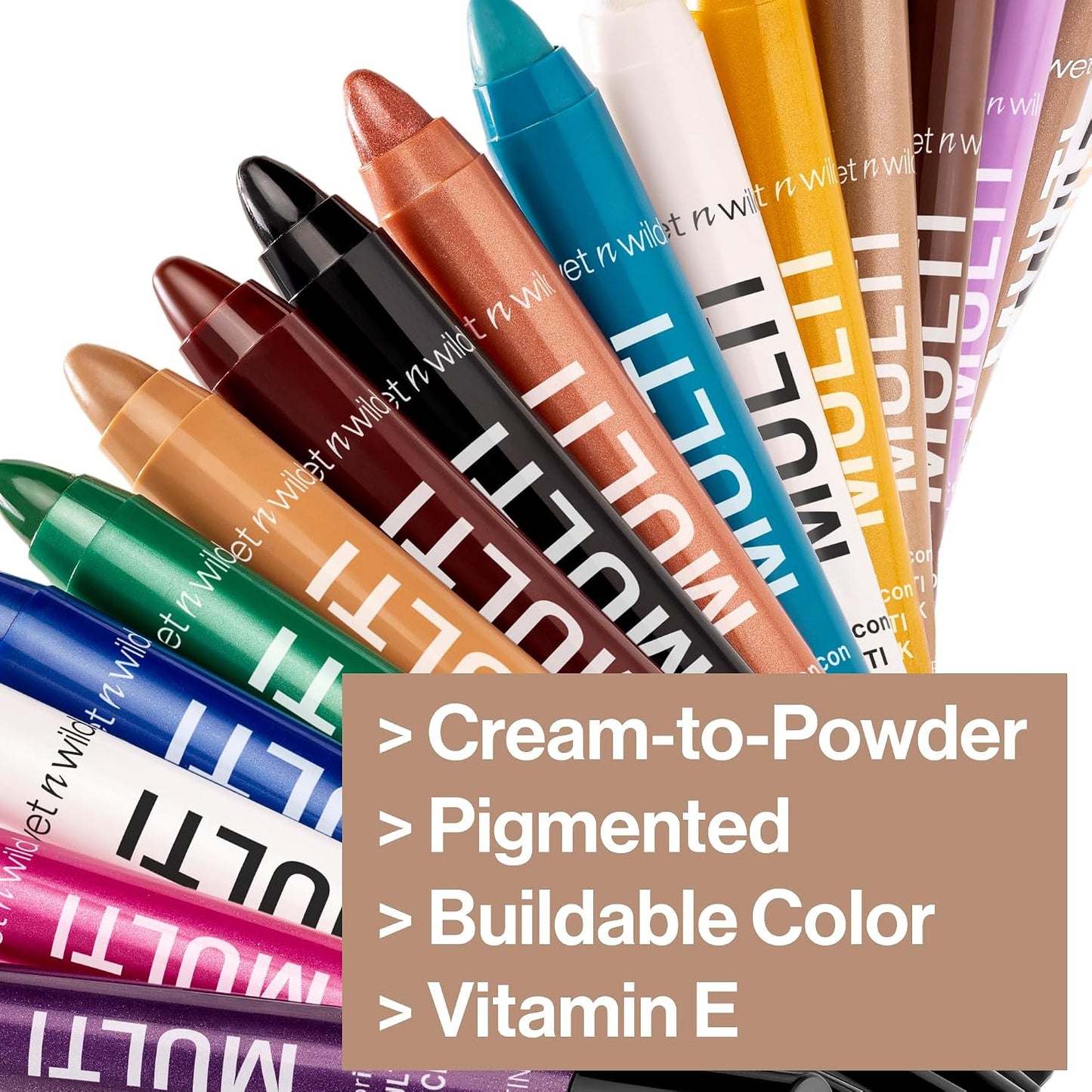 wet n wild Color Icon Cream Eyeliner Eyeshadow Multi-Stick, Moisturizing, Nourishing Velvety Cream-to-Powder Buildable & Blendable Formula, Cruelty-Free & Vegan - Brown Sugar