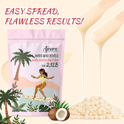 Ajoura 1 lb Hard Wax Beads for Hair Removal, Chamomile Wax Beans, Blue