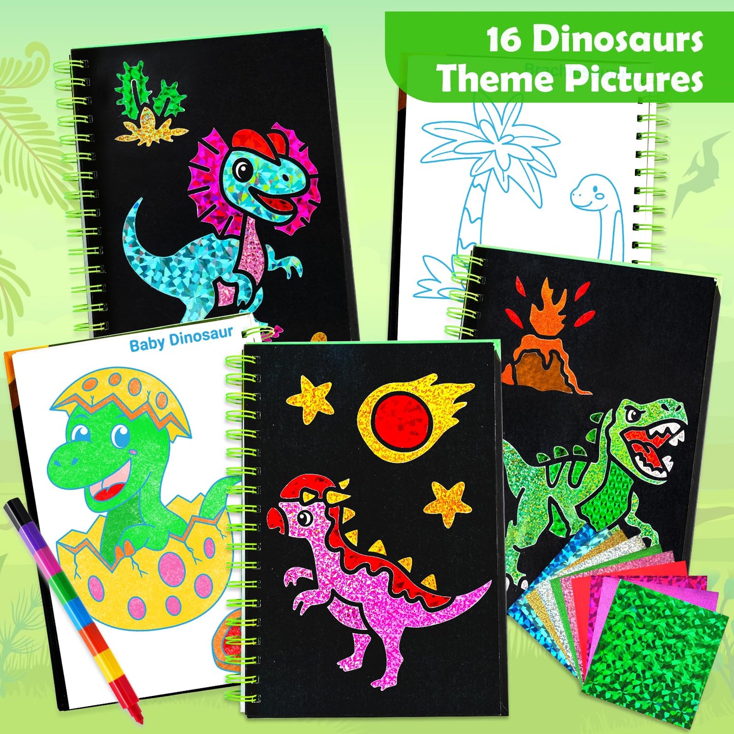 FUNNYB&G Foil Art Craft Kit for Kids, Sparkly Birthday Gift Toy for Boys