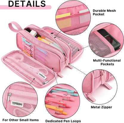 TOPBIDAI Large Pencil Case Pouch for Girls Boy Women Men Adults