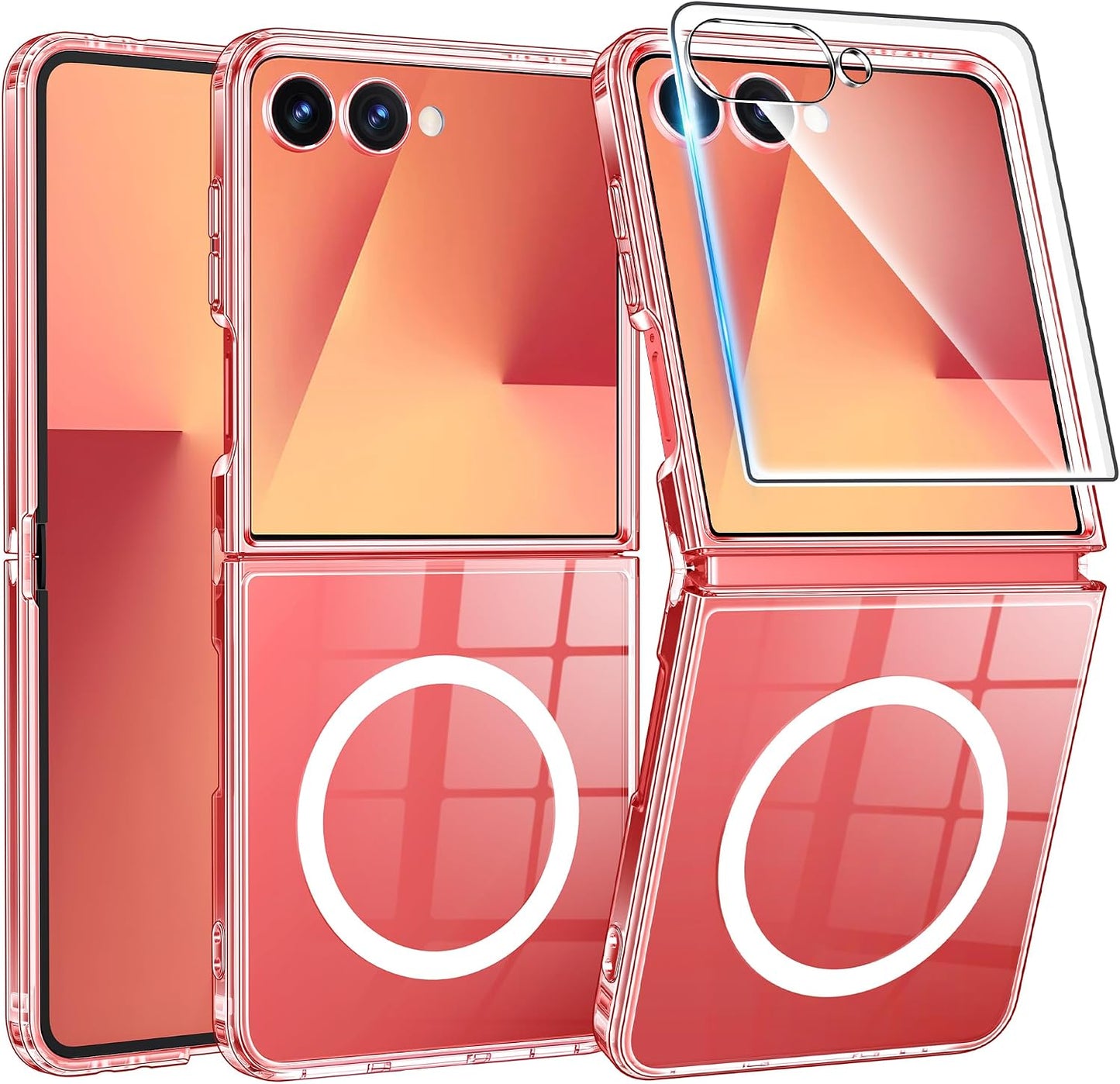 FNTCASE for iPhone 17 Pro Case Clear Magnetic with Screen Protector