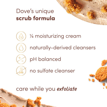 Dove Scrub Macadamia Rice Milk Body Scrub Exfoliates and Deeply 15 oz
