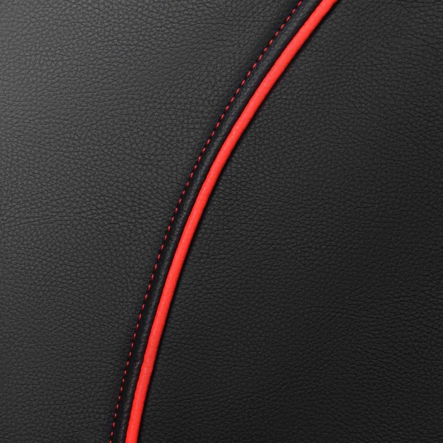 CAR PASS Universal FIT Piping Leather Car Seat Cover, for suvs,Van,Trucks,Airbag Compatible,Inside Zipper Design and Reserved Opening Holes (Full Set, Black and Red)