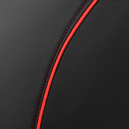 CAR PASS Universal FIT Piping Leather Car Seat Cover, for suvs,Van,Trucks,Airbag Compatible,Inside Zipper Design and Reserved Opening Holes (Full Set, Black and Red)