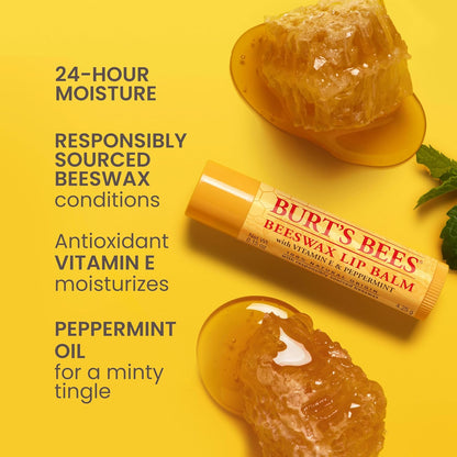 Burt's Bees Lip Balm, Pomegranate, 0.15 oz., 4 Tubes