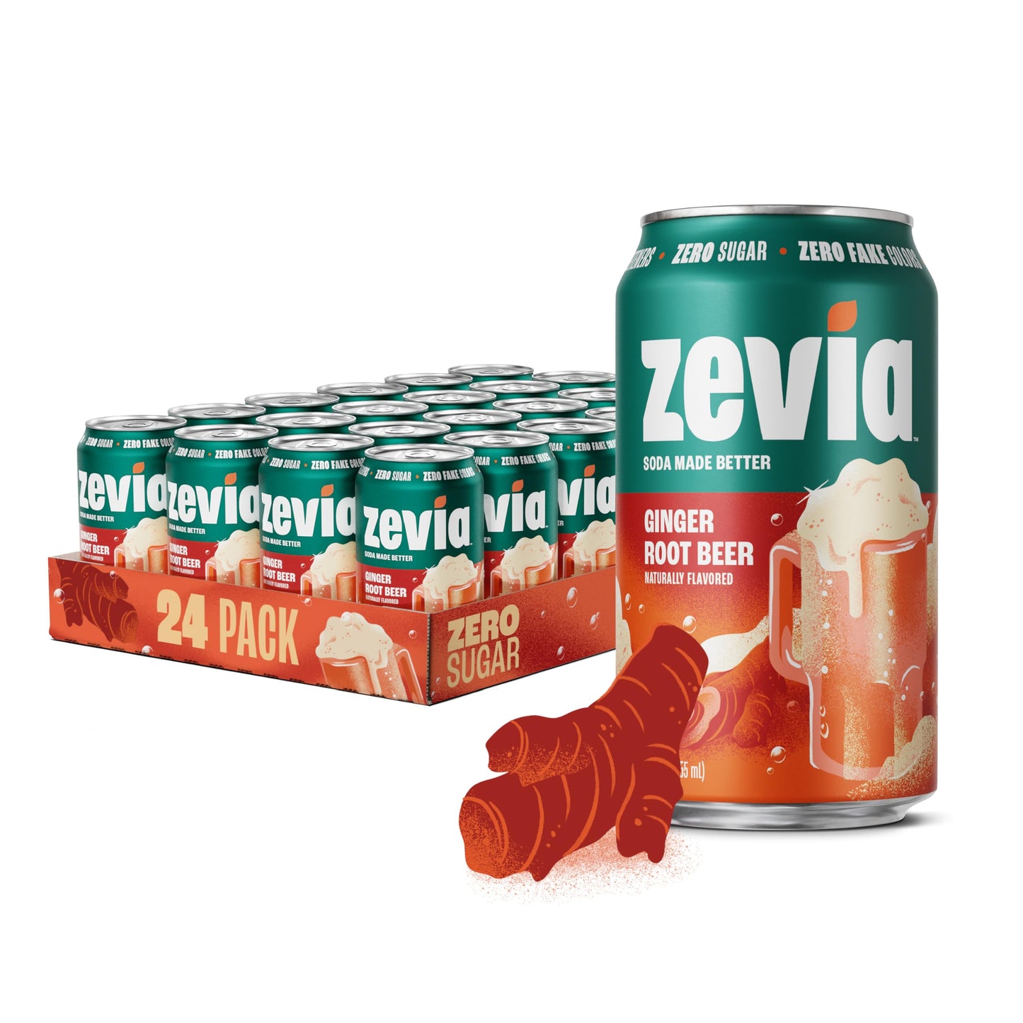 Zevia Zero Sugar Soda, Cola, 12 oz Cans (24-Pack) – Naturally Sweetened, Zero Calorie Sugar Free Soda - Non-GMO Project Verified, Gluten-Free, Vegan
