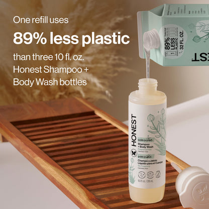 The Honest Company Shampoo & Body Wash, Tear-Free, Fragrance-Free, 10 fl oz