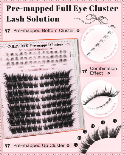 Goddvenus Pre-made Spikes Lash Clusters Wispy Manga Eyelash Clusters