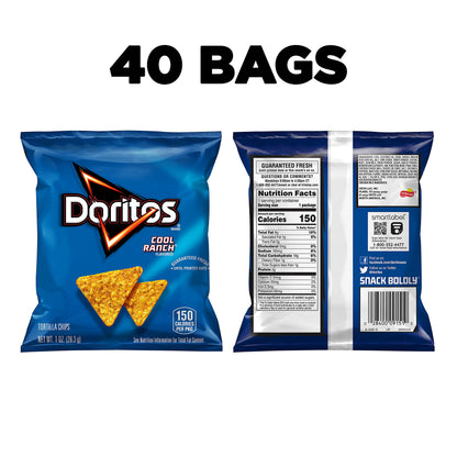 Doritos Flavored Tortilla Chips, Nacho Cheese, 1 Ounce (Pack of 40)